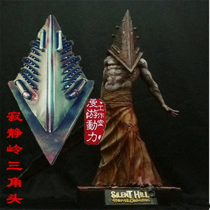 Game Silent Hill Pyramid Head Cosplay Weapon Red Pyramid Thing Headgear Machete Prop Halloween Christmas Customized Accessory