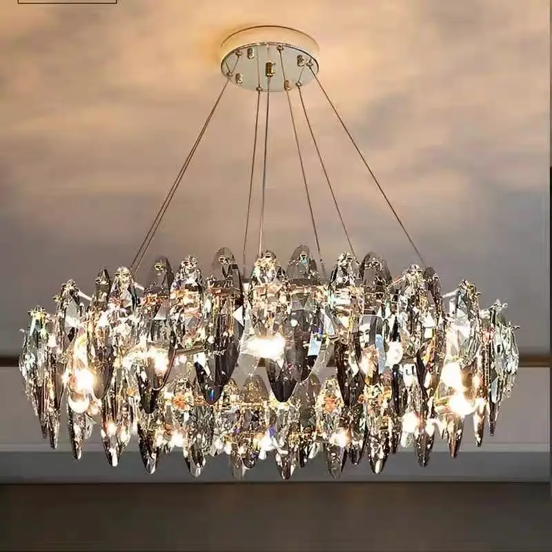 

2025 New Modern Luxury K9 Crystal LED Pendant Suitable for Hall Lamp, Bedroom Lustre, Kitchen Lighting, Home Ceiling Pendant