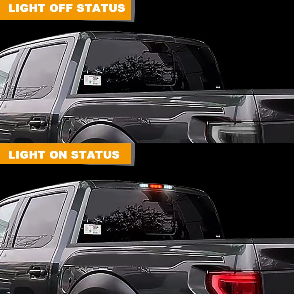 Smoke 3rd Tail Stop Cargo Light for Ford 2015-2017 F150 Black LED Third Brake Rear