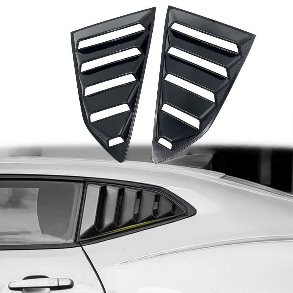 

For Chevrolet Camaro 2016 2017 2018 2PCS Car Rear Window Shutter Cover Spoiler Quater Window Louvers Side Vent Trim Decoration