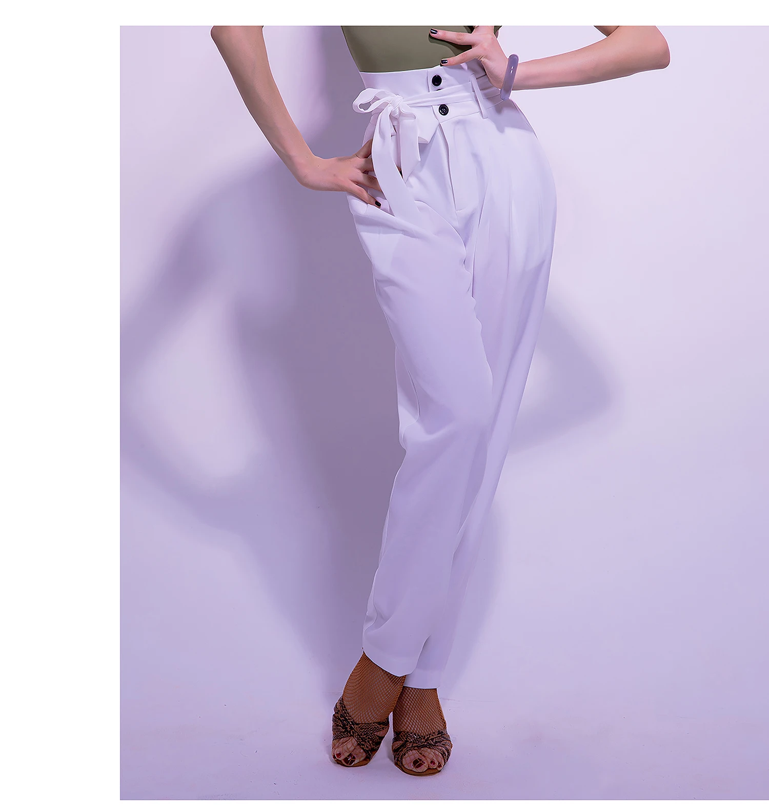 Modern Dance Pants Women High Waist Latin Dance Pants 2023 New Social Dance Wide Leg Dance Pants white pink light green S M L XL