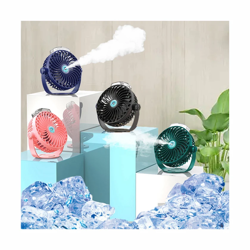 

Mini USB Rechargeable Desktop Fan 2-in-1 Air-cooled Humidifying Mist Fan