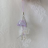 Purple Pink Beaded Phone Charm Jellyfish Cottage Core with Star Cottage Core Y2K Beaded with Star Key Chain