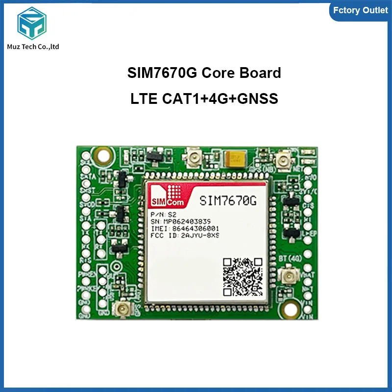 SIM7670G SIM7672G Development Core Board Global band LTE Cat1 4G Module Support GNSS (Optional) Dual-row Board Pin with antenna