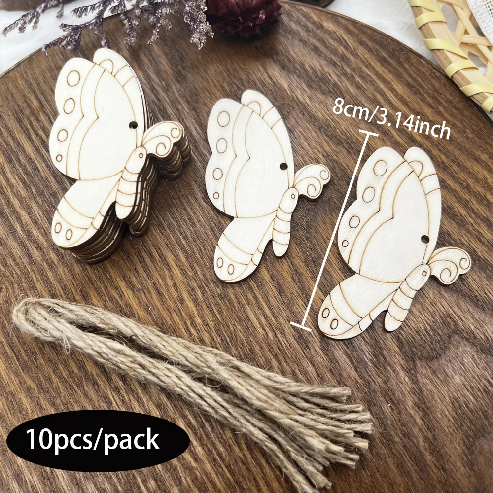 10pcs Hollow Wood Butterfly Embellishment Cutouts Wooden Shape Craft DIY Wedding Home Decor