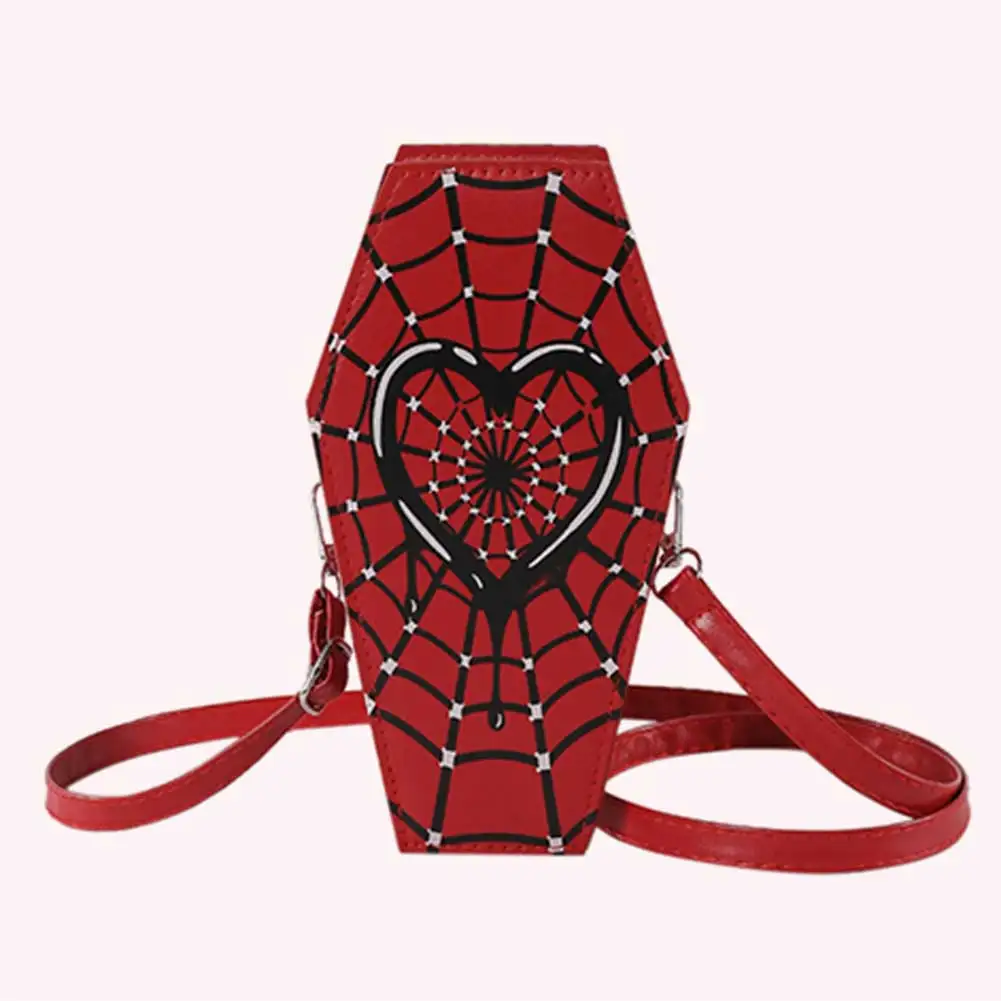 

Женская модная сумка на плечо с регулируемым ремешком в форме гроба, повседневная сумка-саквояж, креативная дорожная сумка в форме паутины, модная сумка на ремне