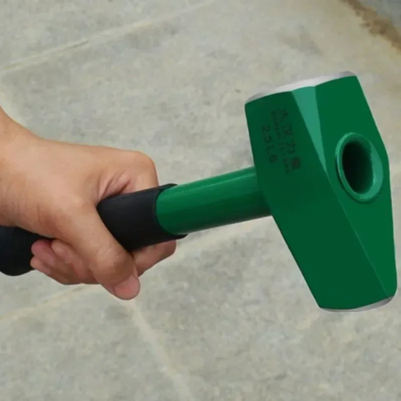 High-carbon Steel Mason Hammers Steel Pipe Handle Professional Tool Stone Breaking Hammer Square Construction Site Hand Tools