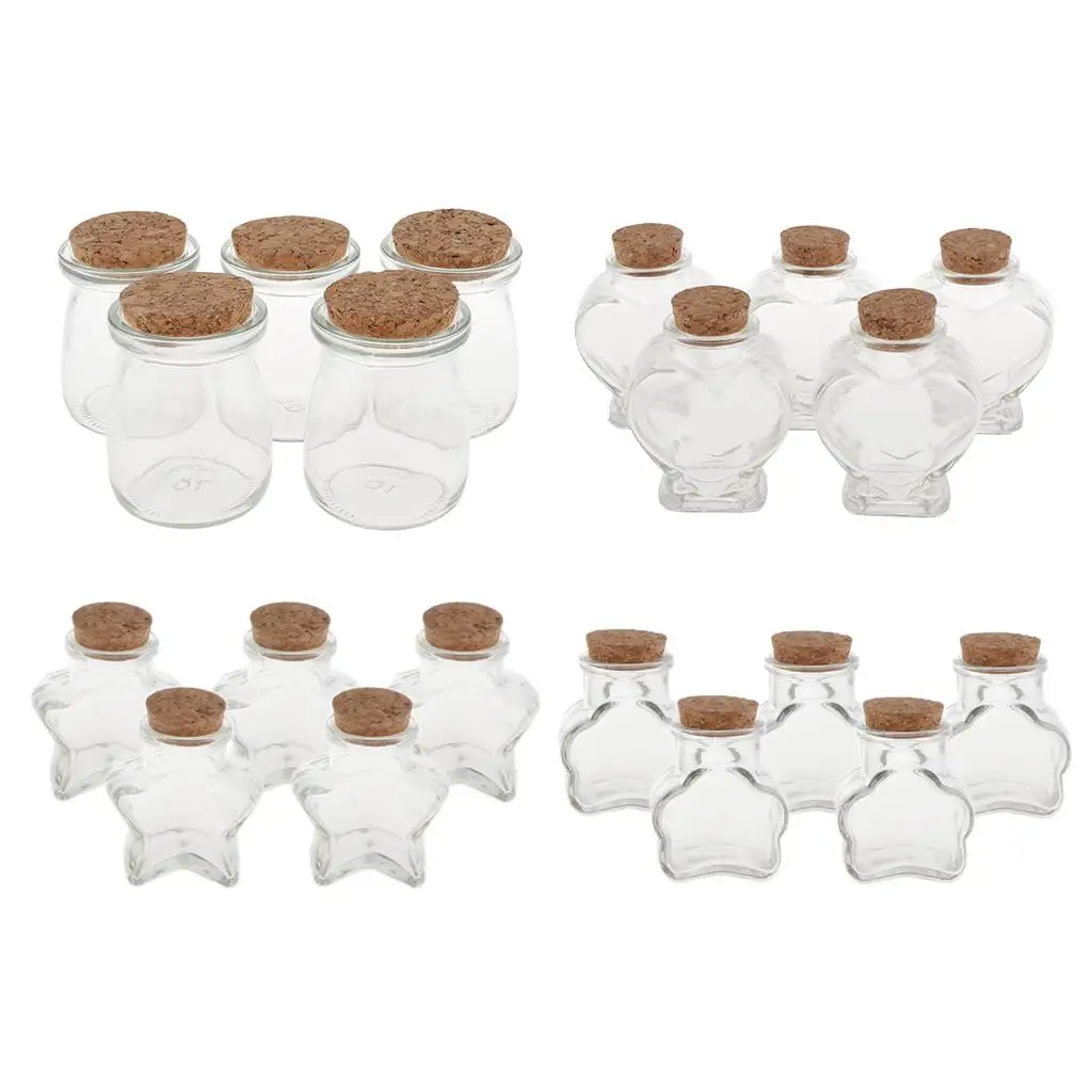 Message Glass Bottle Vials Cork Wishing Clear Containers for Wedding Decorations and Crafts