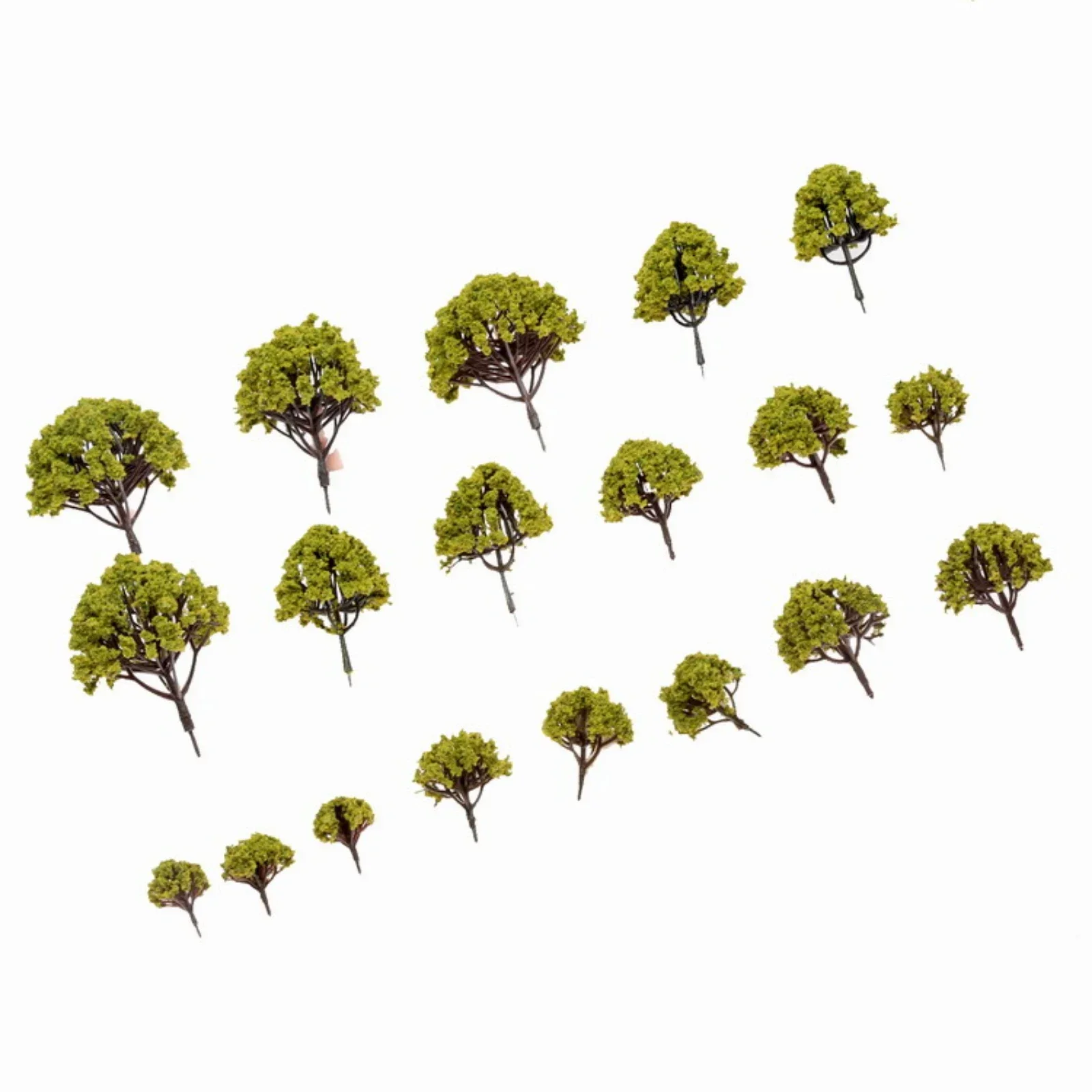 20Pcs 3-8cm Scale 1:75-1:300 Green Model Tree Train Road Railway Architecture Scenery Layout Diorama Landscape Artificial Plants