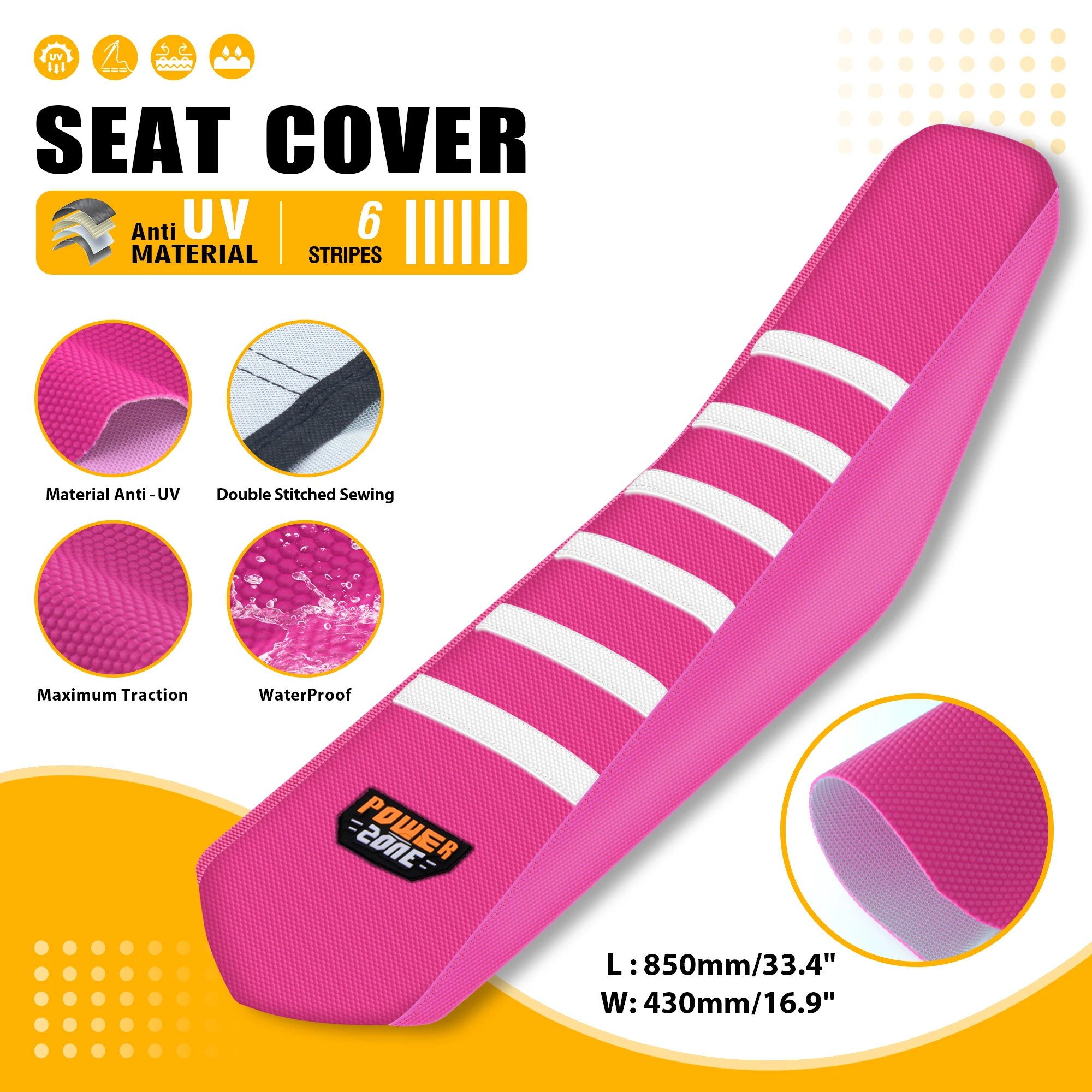 Powerzone Motocross Ribbed Soft Seat Cover For KTM HUSQVARNA HONDA YAMAHA SUZUKI Motorcycle Rubber Non-Slip Seat Cushions