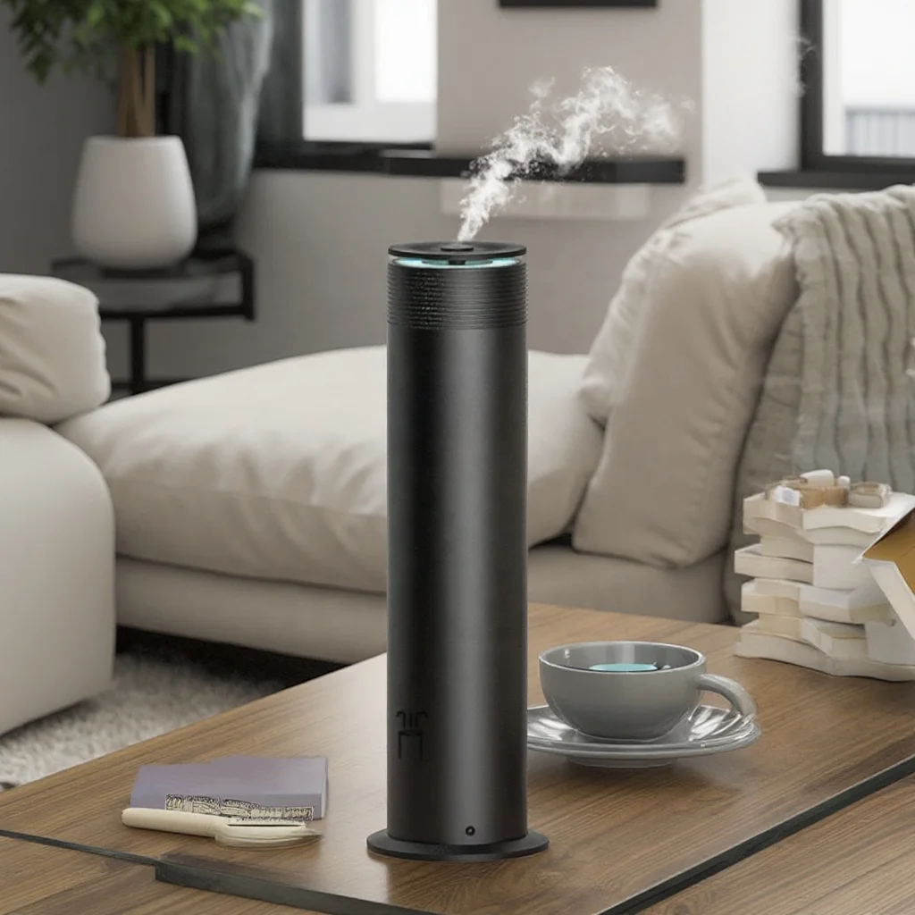 Electric Waterless Smart Diffuser Portable Cylinder Essential Oil Scent Diffuser for Home & Hotel 7 Colors Led Light