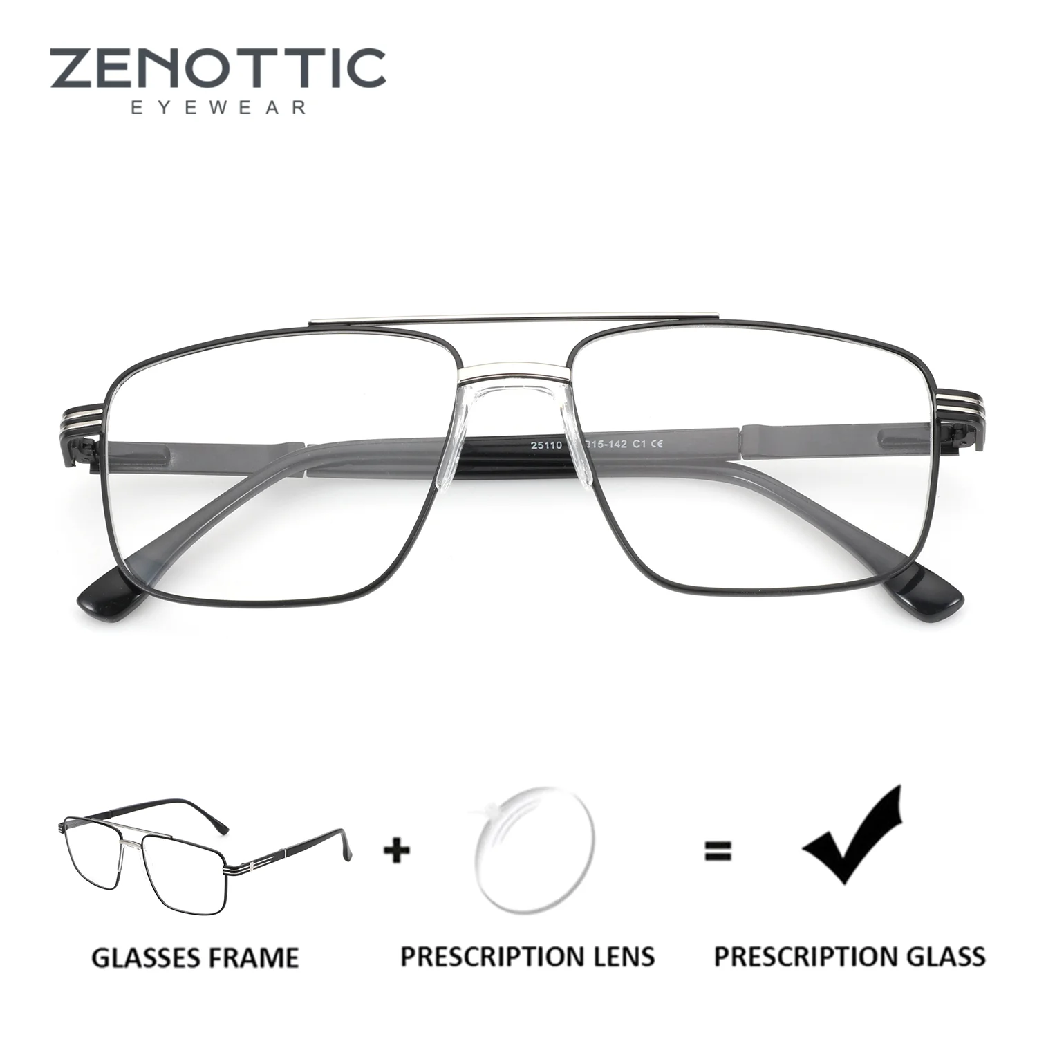Men Shoes Zegna - ZENOTTIC L-Größe Modische Piloten-Korrekturbrille für Herren