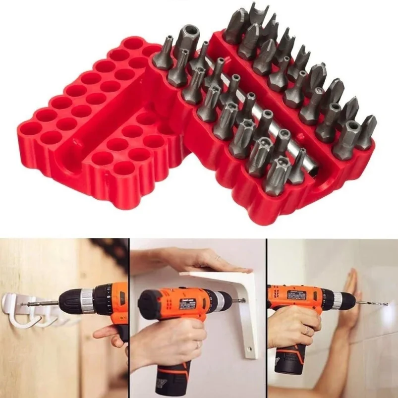 33pcs Magnetic Security Screwdriver Bit Torq Torx Hexagonal Star Spanner Electric Holder Bits Set 1/4