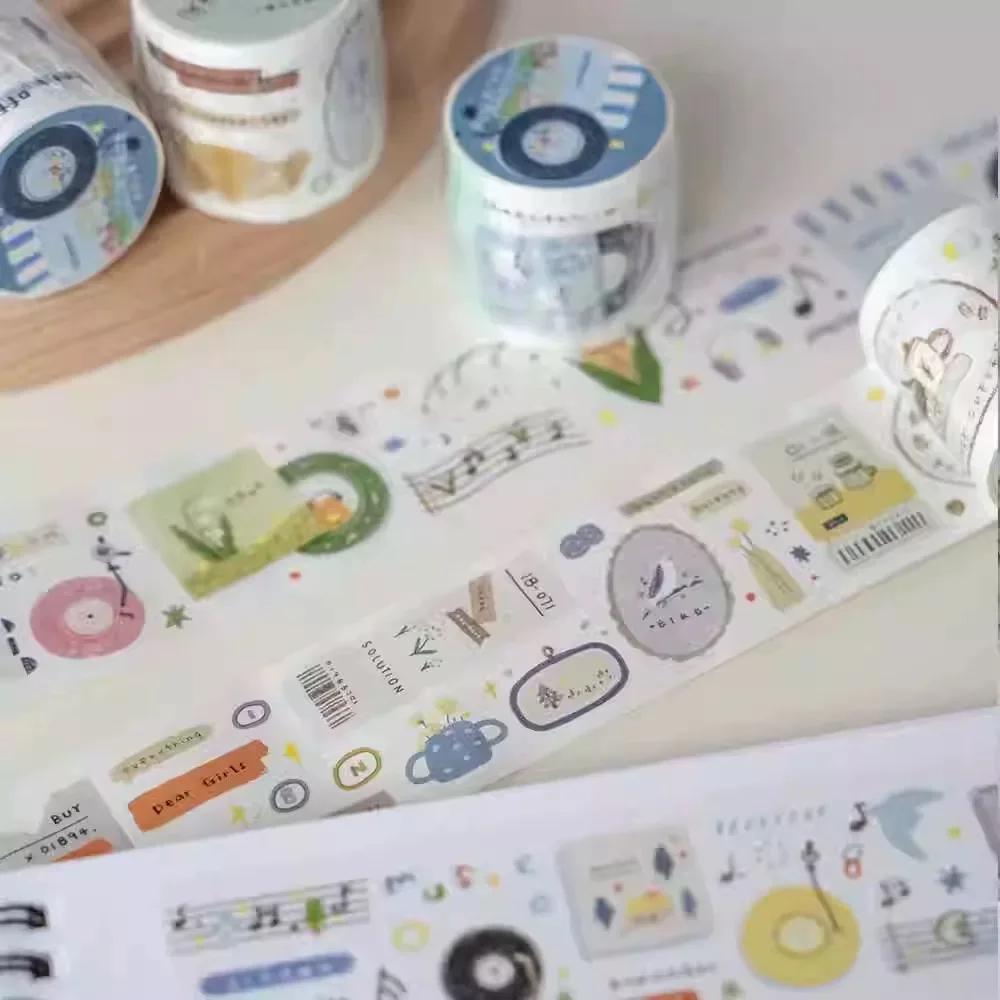 Orange Studio Vintage Retro Note Little Rolls Washi PET Tape Planner DIY Card Making Scrapbooking Plan Decorative Sticker