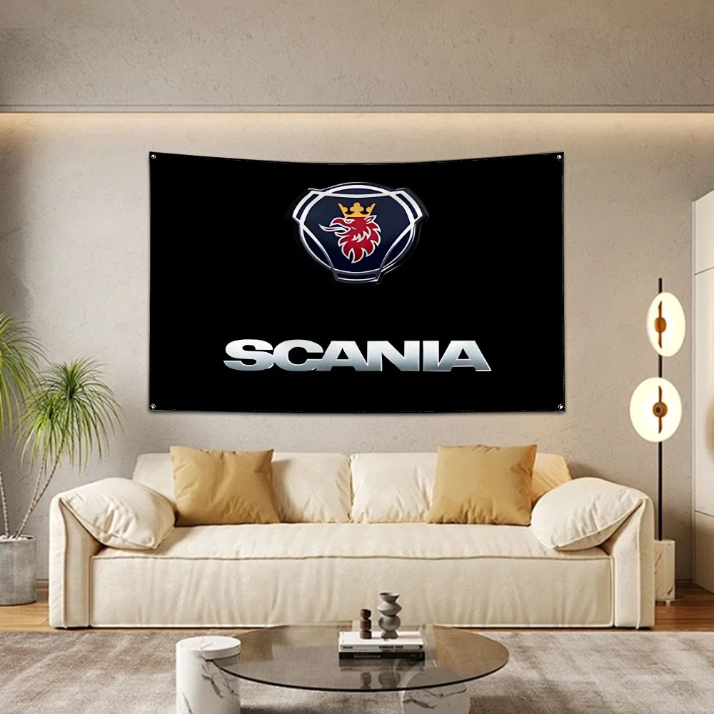 3x5 Ft Truck S-Scanias Flag Polyester Digital Printing Banner For Garage or Out door Decoration