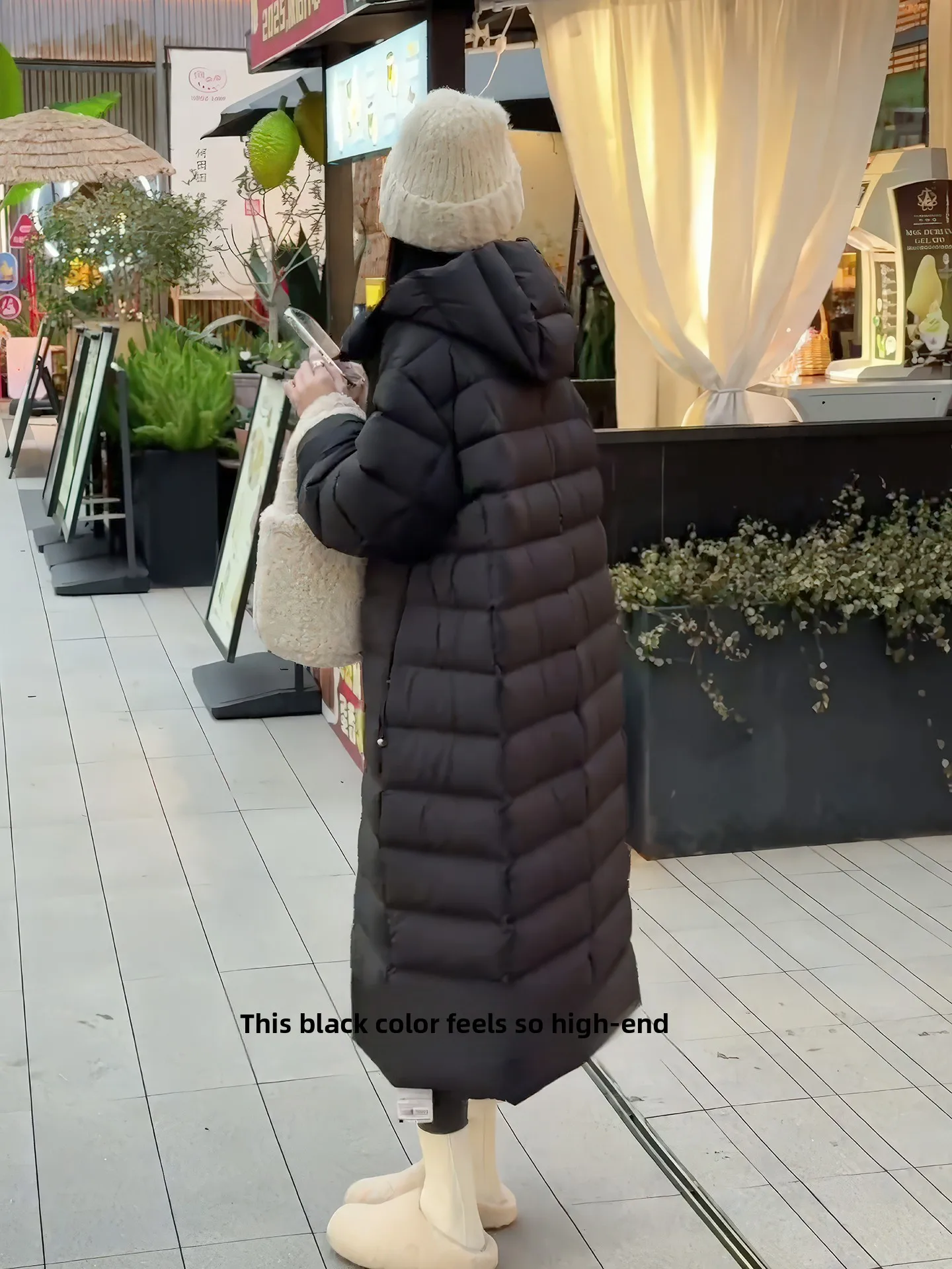 Tapete Bla com capuz de comprimento médio acolchoado feminino Jaet inverno 2025 novo solto Thi quente outerwear du casaco para baixo