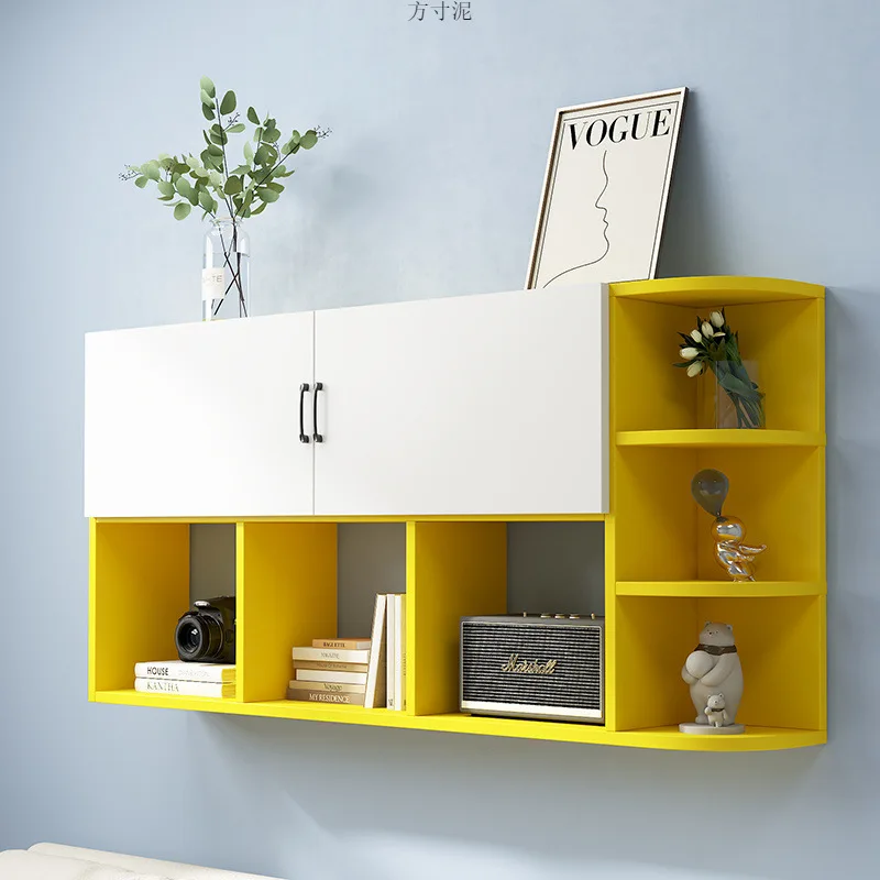 

Solid wood wall bookcase bookshelf shelf bedroom bedside wall cabinet hanging cabinet living room wall storage sundries storage