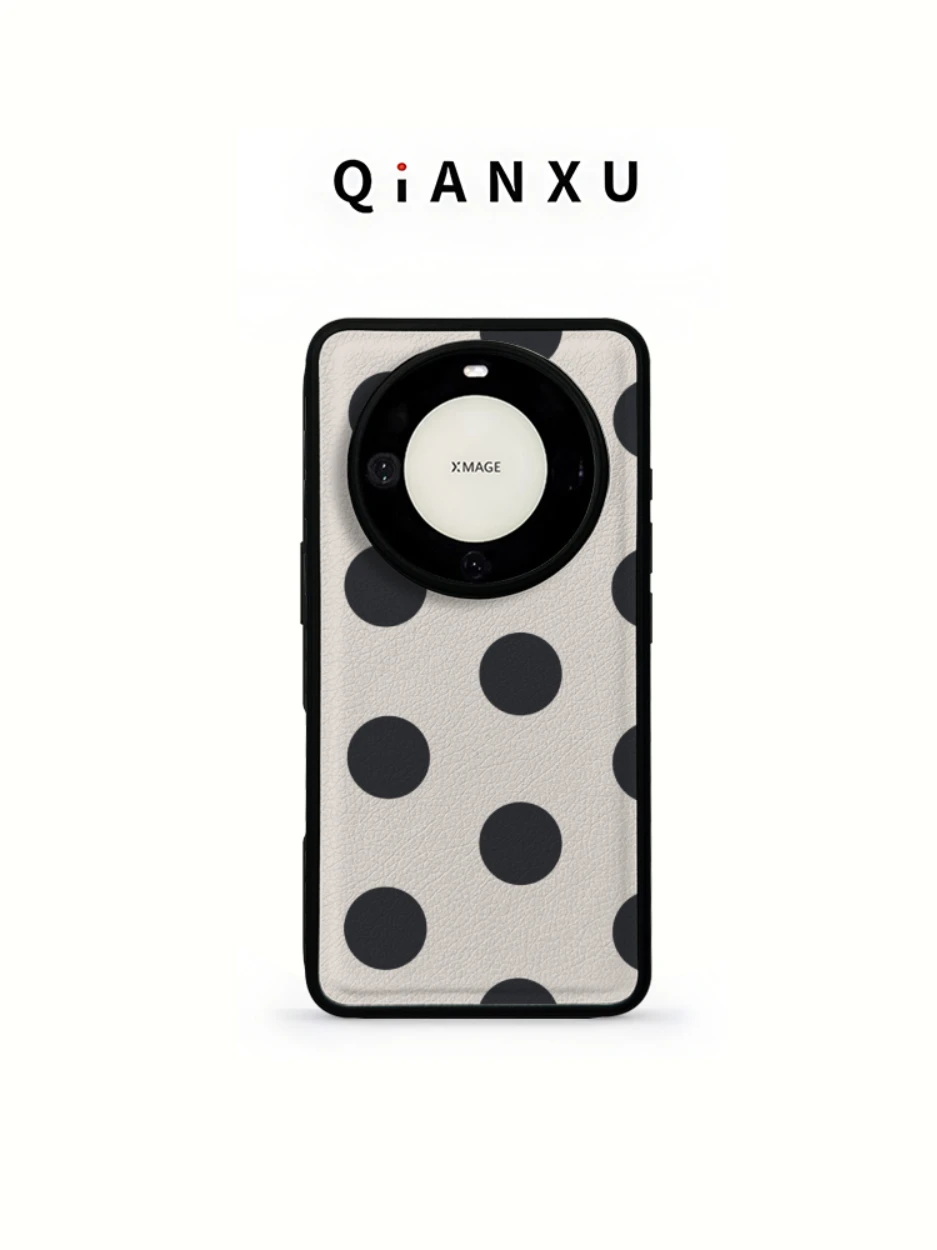 

Black Polka Dot Leather Pattern Mate60 pro Phone Case Protective Shockproof Feminine Minimalist High-End Feel