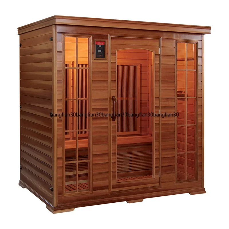 Mobile Family Far Infrared Steam Room Carbon Board Cross-border Sauna Room Four People Red Cedar Sauna