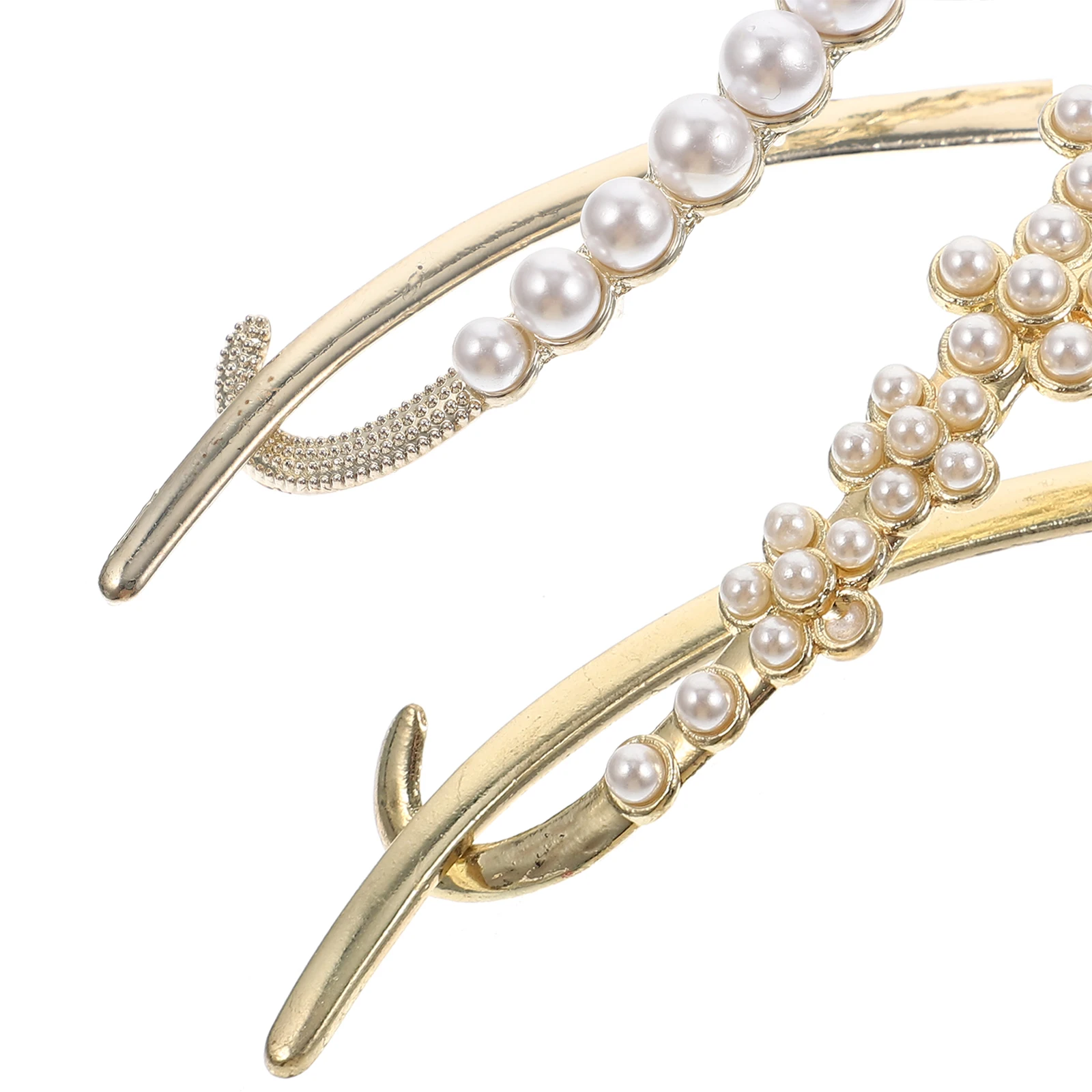 

2pcs Pearl Hairpins Elegant Fishtail Shaped Clips for Women Bridal Decorative Accessories Wedding Girls Barrette