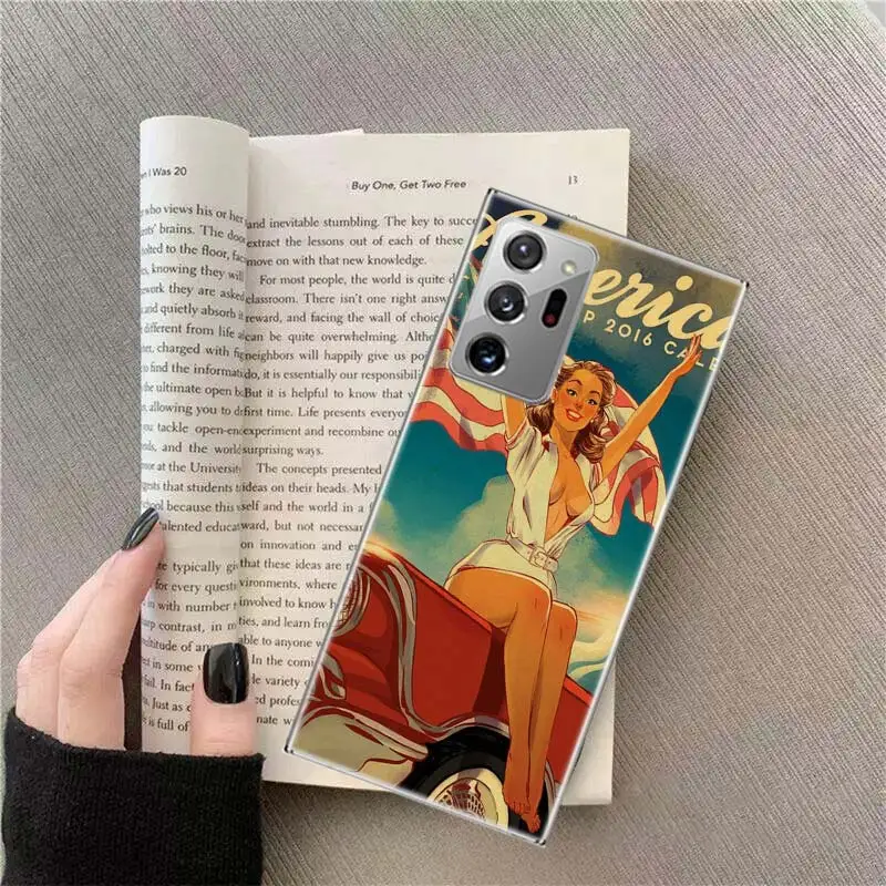 Sexy Pin Up Girl Vintege Phone Case For Samsung A15 A25 A35 A55 A10 A20S A30S A50S A70S A71 A51 A41 A31 A21 A11 Galaxy A20E A10S