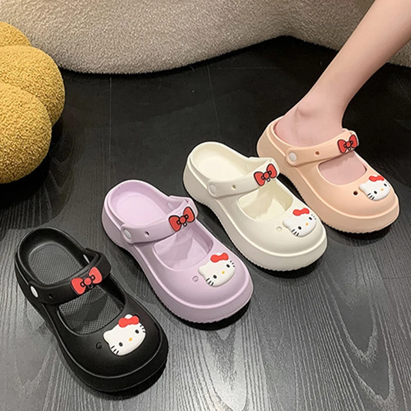 

Sanrio тапочки Cinnamoroll обувь Hello Kitty домашняя обувь Kawaii аниме уличные сандалии для отдыха Crocs сандалии для мальчиков и девочек мягкий подарок