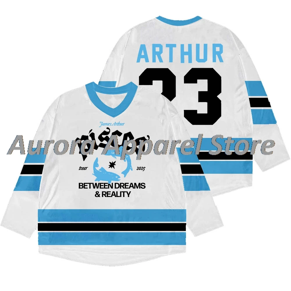 جيمس آرثر 23 هوكي جيرسي The Pisces World Tour Merch النساء الرجال أزياء بلوزات طويلة الأكمام