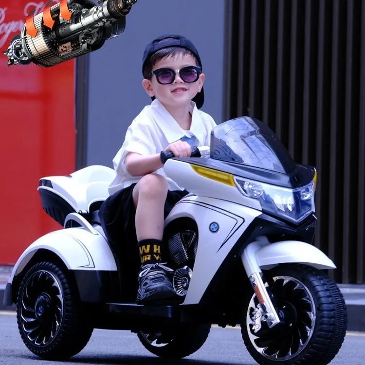 新型子供用電動バイク 3歳～12歳向け 耐荷重50kg ダブルキッズ三輪車