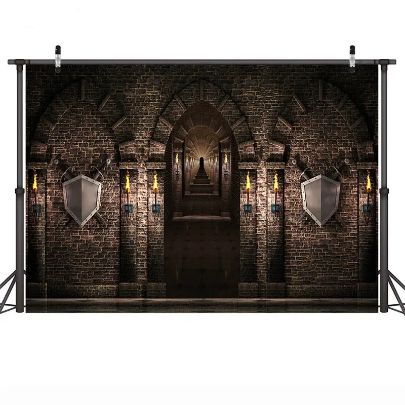 7x5ft Medieval Castle Stones Royal Prince Birthday Party Custom Washable Wrinkle Free Photo Background Backdrop Polyester Fabric