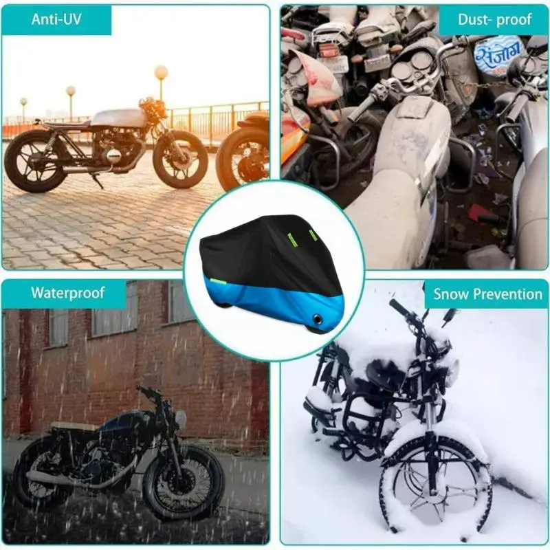 3 Layers Motorcycle Cover Dust UV Outdoor Protection Motor Cover Motorbike Cover All Season Universal Weather With Lock-Holes