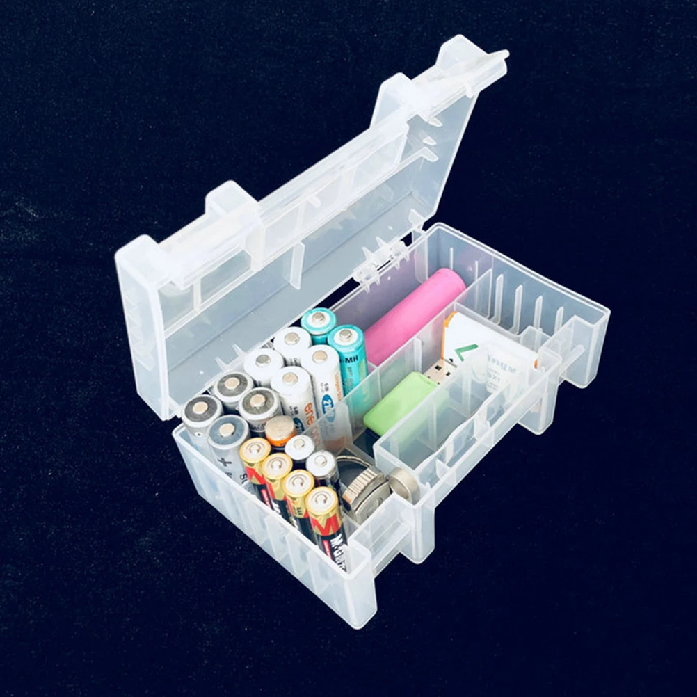 

Multifunctional Transparent Storage Box 18650 Holder Organizer Prevents Drain Short Circuit Finishing
