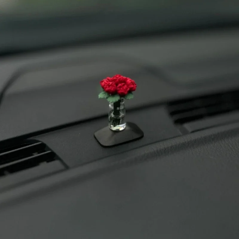 

Dainty roses car center console window ornament mini cure car accessories ladies car personality beautiful interior ornaments