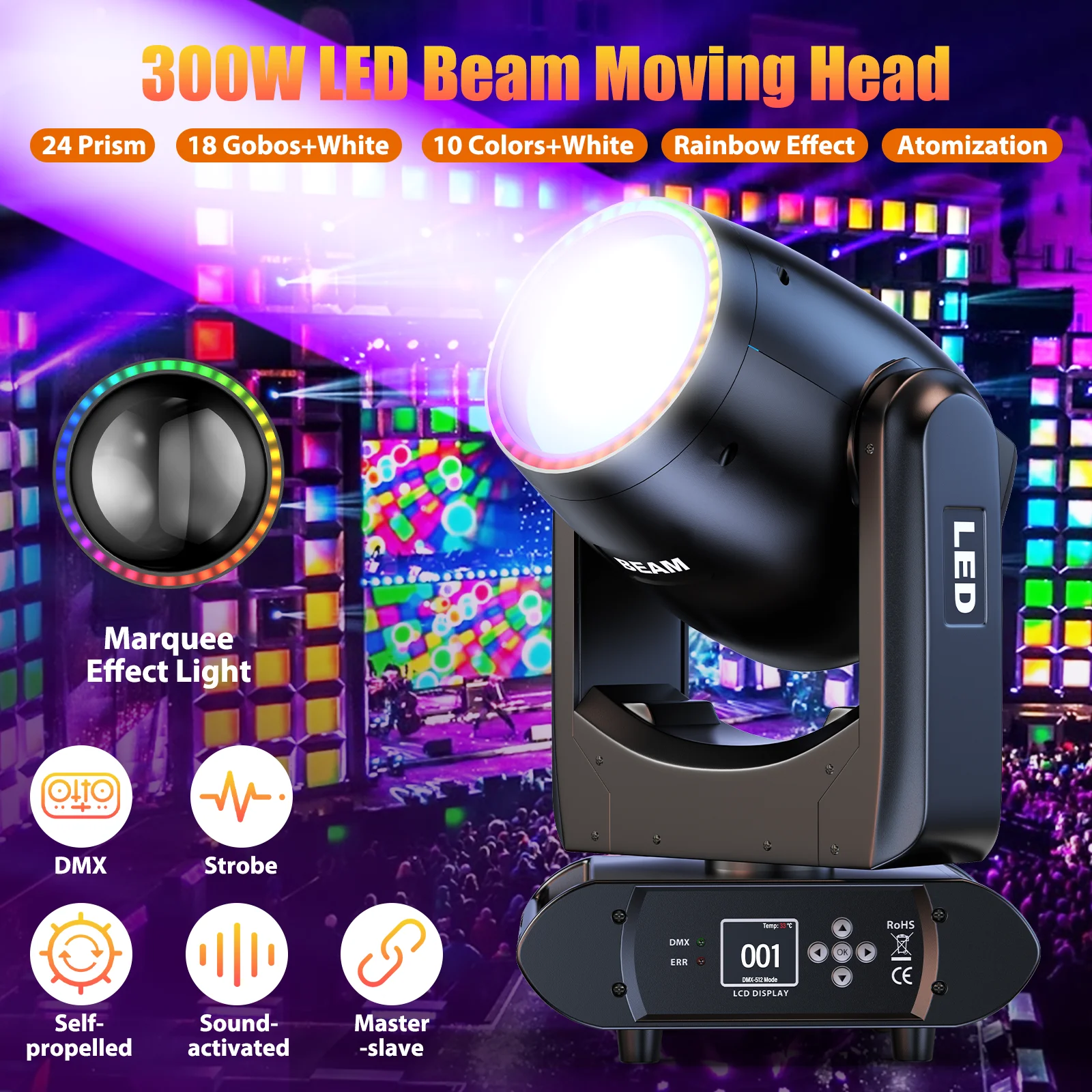 

Fieryzeal Airline Case for (2) 300W Moving Head Beam Light Heavy-duty Gator Cases 24Prism 18Gobos Stage Light Flight Case