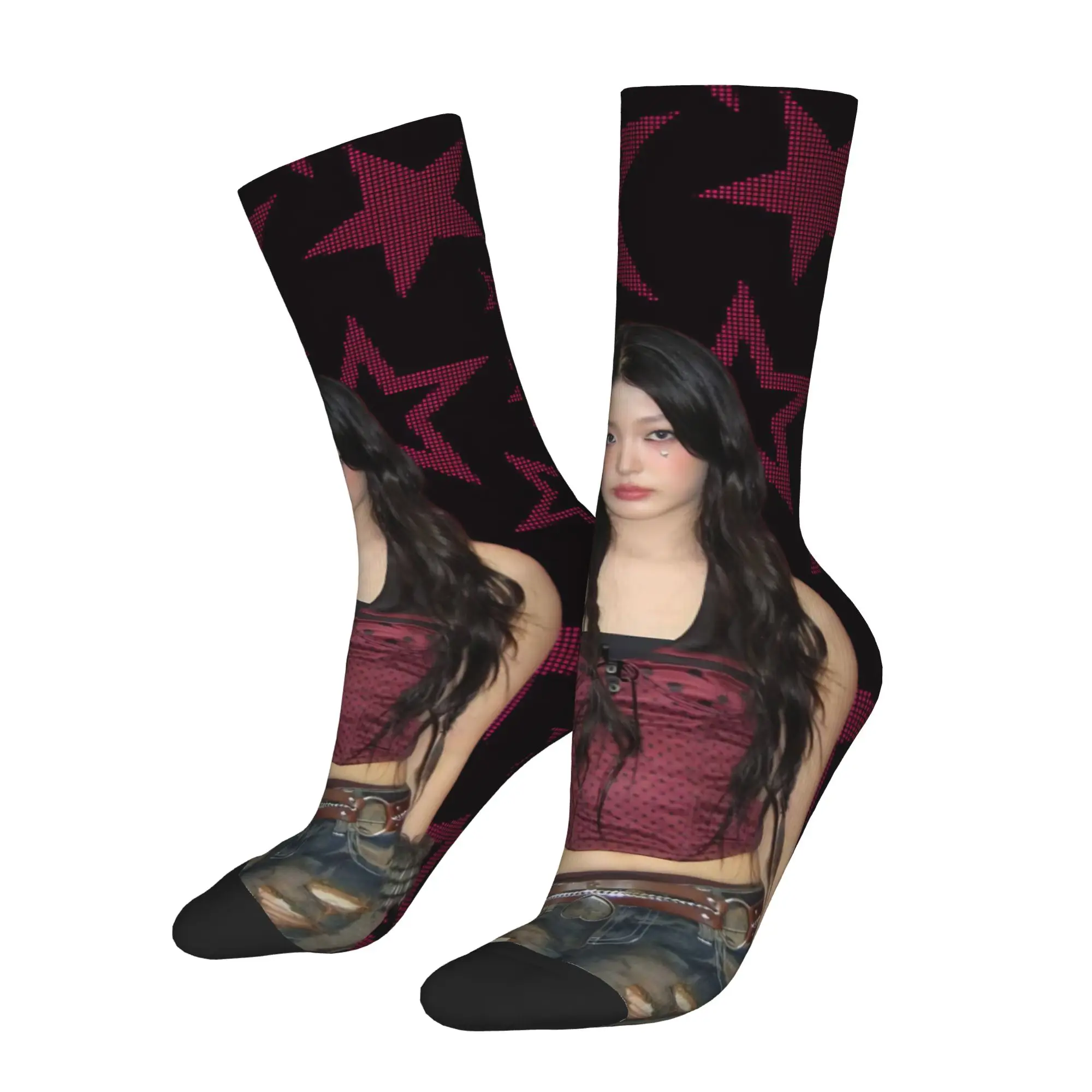 Katseyes Yoonchae Kpop Girl Group Socks Men's Women's Harajuku  Socks Spring Summer Autumn Winter Middle Tube Stockings