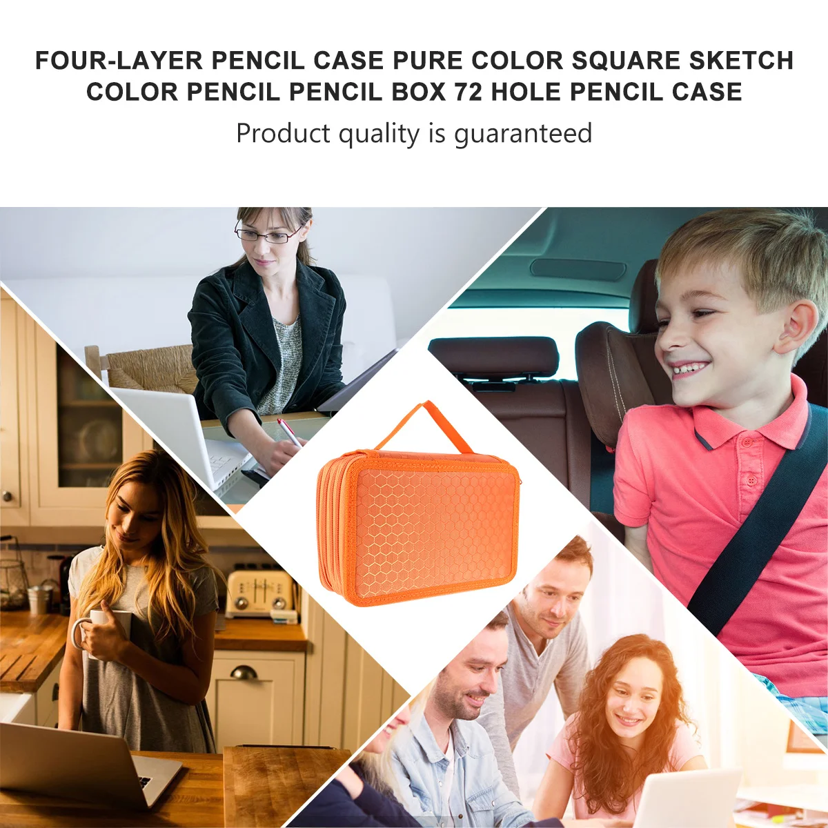 

1pc Pencil Case 72 Slots Colored Pencil Organizer Stationery Box Large Capacity Oxford Cloth Zipper Smooth Handy For School
