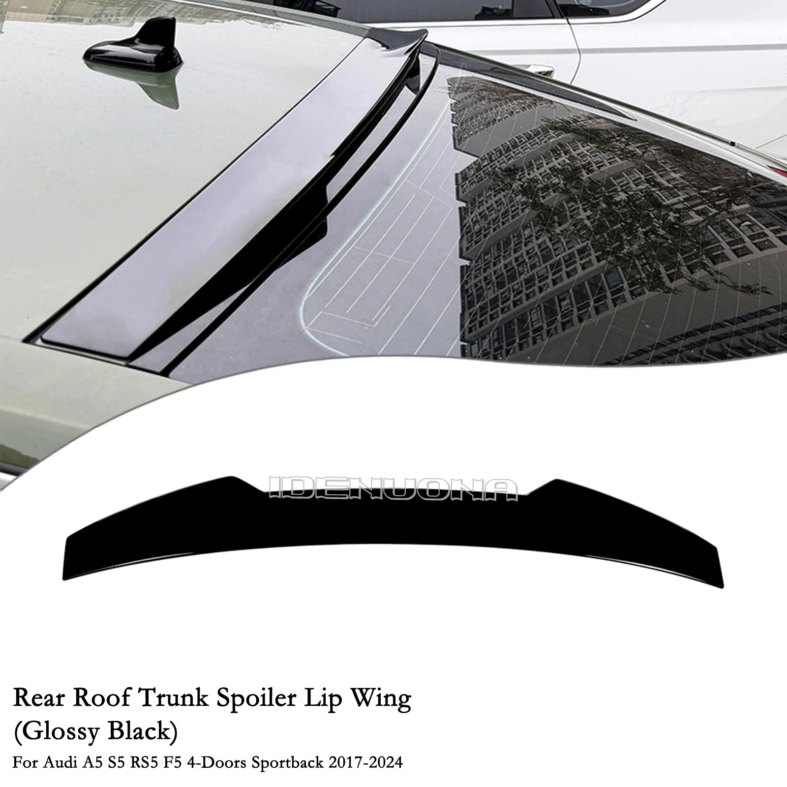 

Car Rear Roof Spoiler Wing Trunk Lid Tailgate Window Upper Lip For Audi A5 S5 RS5 F5 4 Door Sportback 2017-2024
