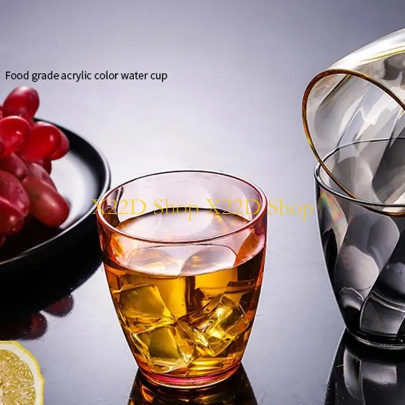 X22D Unbreakable Plastic Drinking Glasses 310ml Reusable Shatterproof Water Tumblers