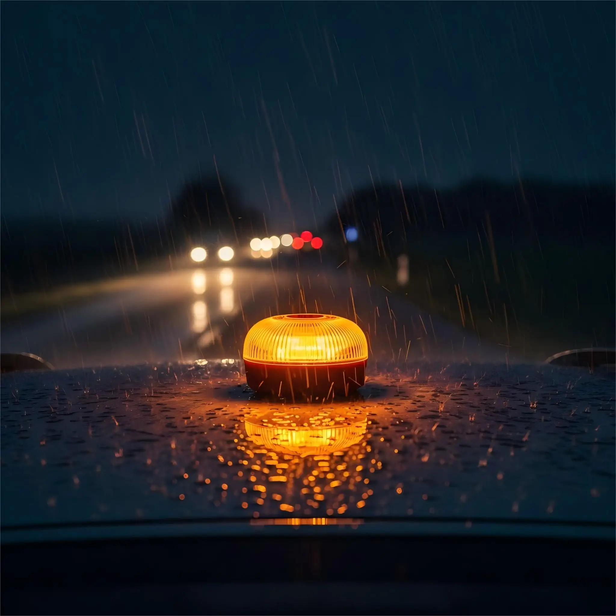 Luz de Emergencia LED Intermitente V16 España, Recargable por USB, Inducción Magnética, Luz de Advertencia Intermitente Automática, Luz de Seguridad Intermitente