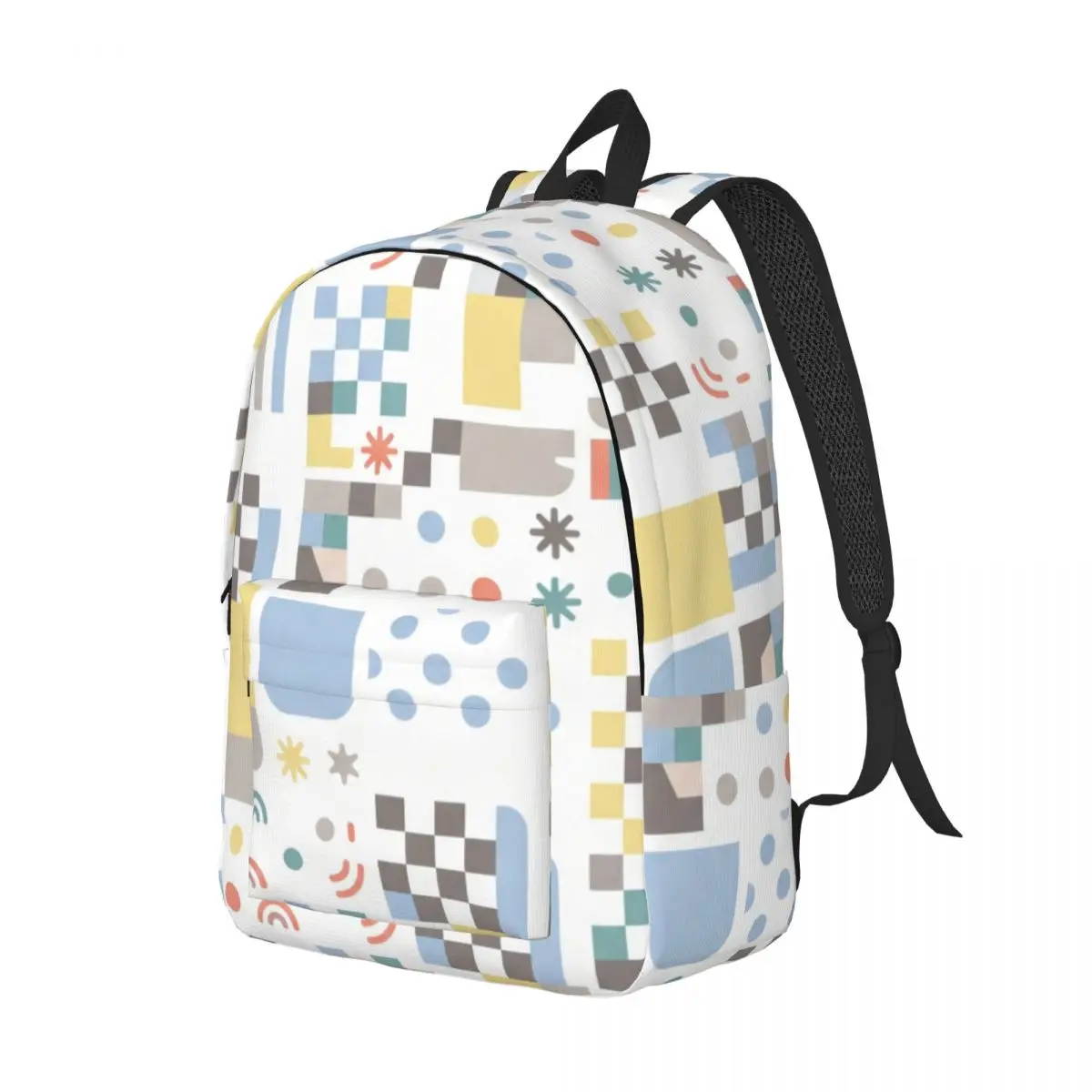 Library Study Backpack Allover Polka Dot Dot Checker Rounded Rectangle Minimal Clean Light Quiet Casual Laptop Bookbag College