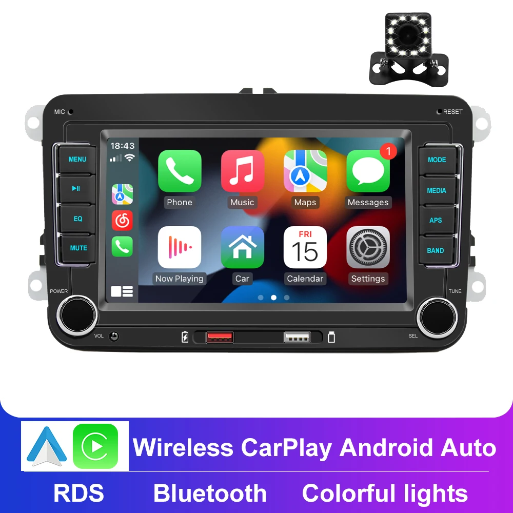 2-Din-Autoradio für Volkswagen Skoda Octavia Golf 5 6 Touran Passat Polo Jetta Android 14 Auto-Multimedia-Player GPS WiFi Carplay