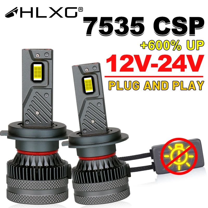 

HLXG H7 H4 H3 H27 Led Lights 6000K H1 H11 HB3 HB4 9005 9006 9012 HIR2 880 881 High Power Automotive Led Bulbs Fog Light 12V