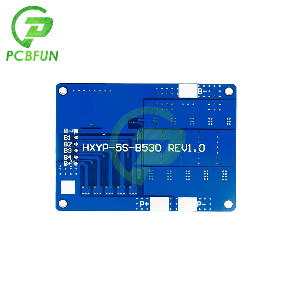 Papan Perlindungan Baterai Lithium Li-ion 5S Modul Daya 18V 21V Papan Perlindungan Pengisi Daya 18650 BMS dengan Pemerataan