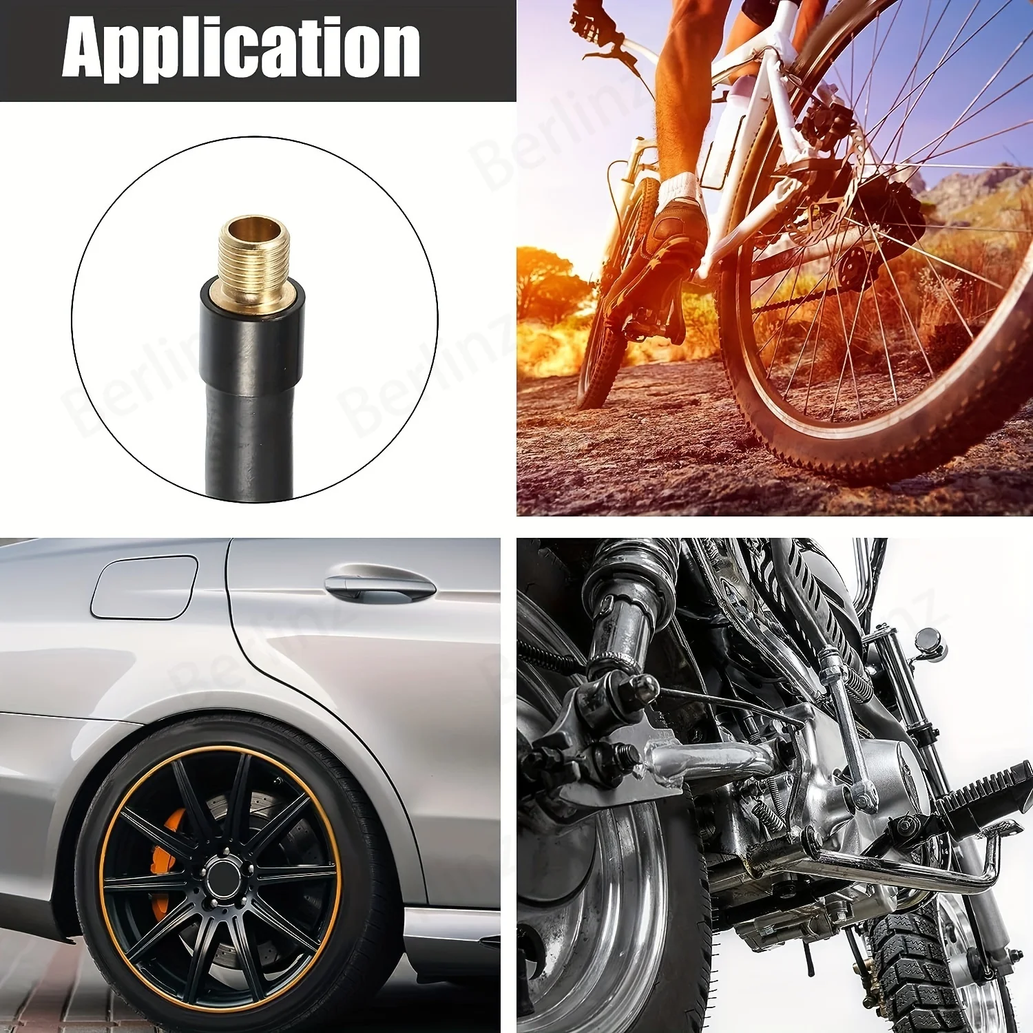 Threaded Tire Inflator Extension Hose Adapter, Air Pump Tube Tire Valve Connection Tube For Car, Bike, MTB