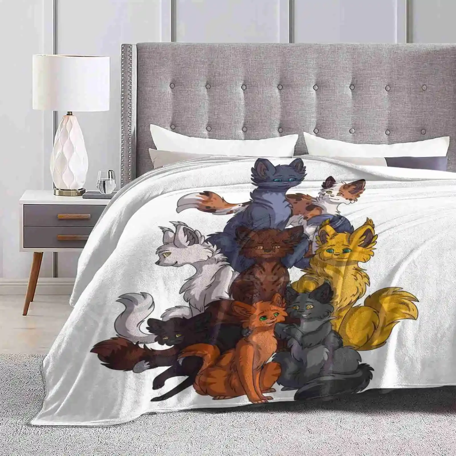 Celebrating Warrior Cats Soft Warm Throw Blanket Cats Warrior Cat Bluestar Lionheart Whitestorm Tigerclaw Firepaw Ravenpaw