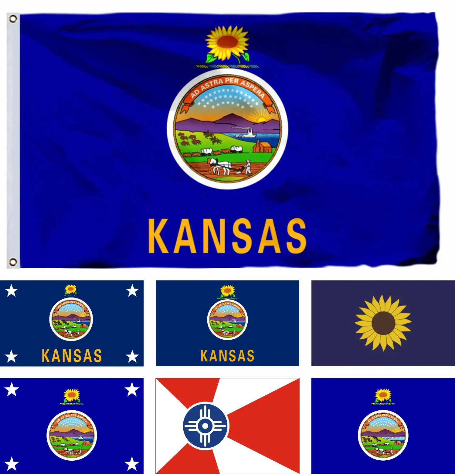 USA Wichita Kansas  Flag 90x150cm Midway 3x5ft US Guanica American United States Flags and Virgin Islands Banners