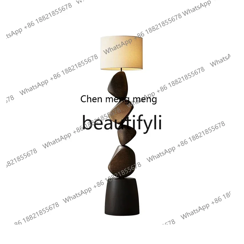 

zqxItalian solid wood floor-to-ceiling living room, vertical atmosphere next to the sofa, high-end study decoration