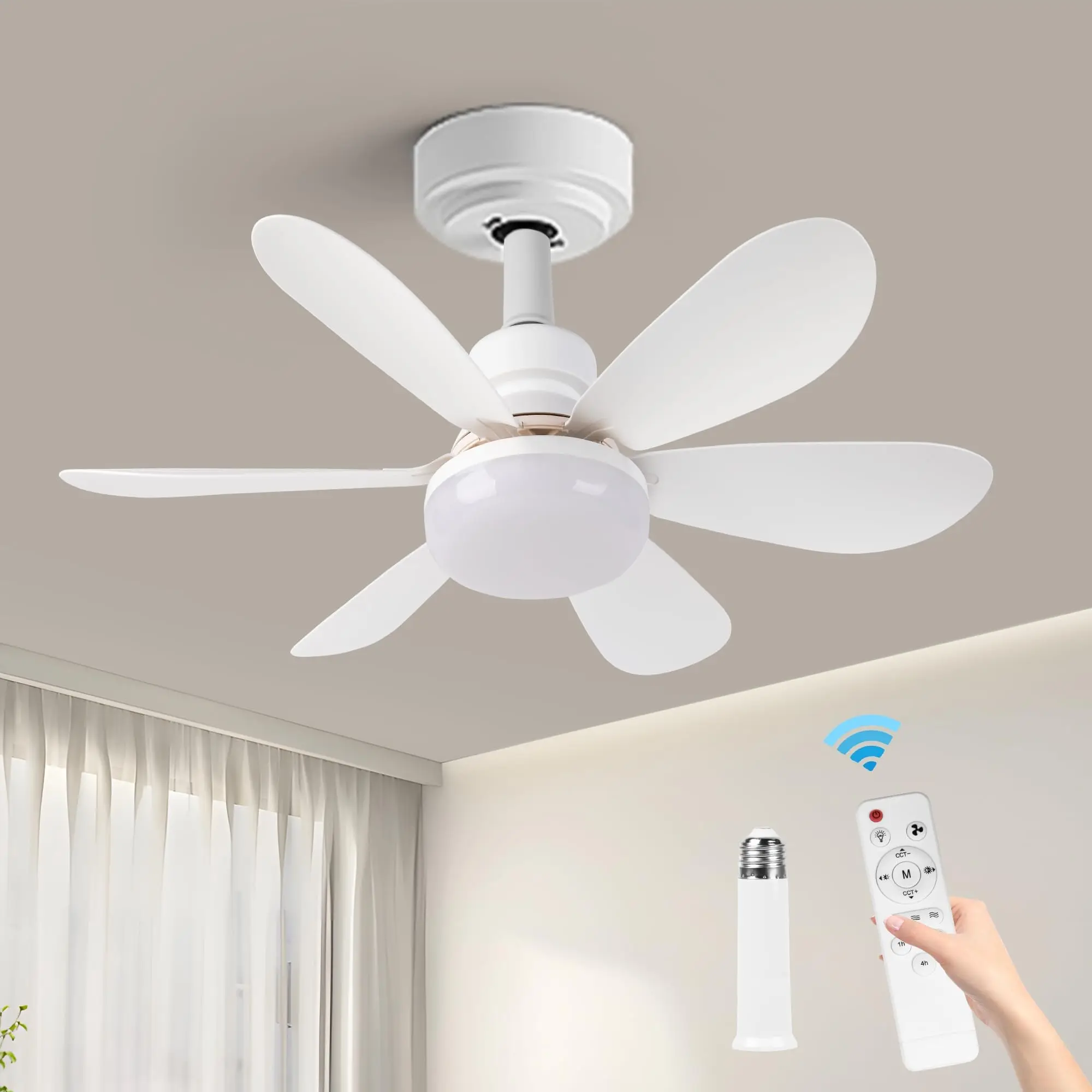 

40W Ceiling Fans with Lights and Remote With Remote Control For Dimming, Living Room, Study, Household Use Light fixture