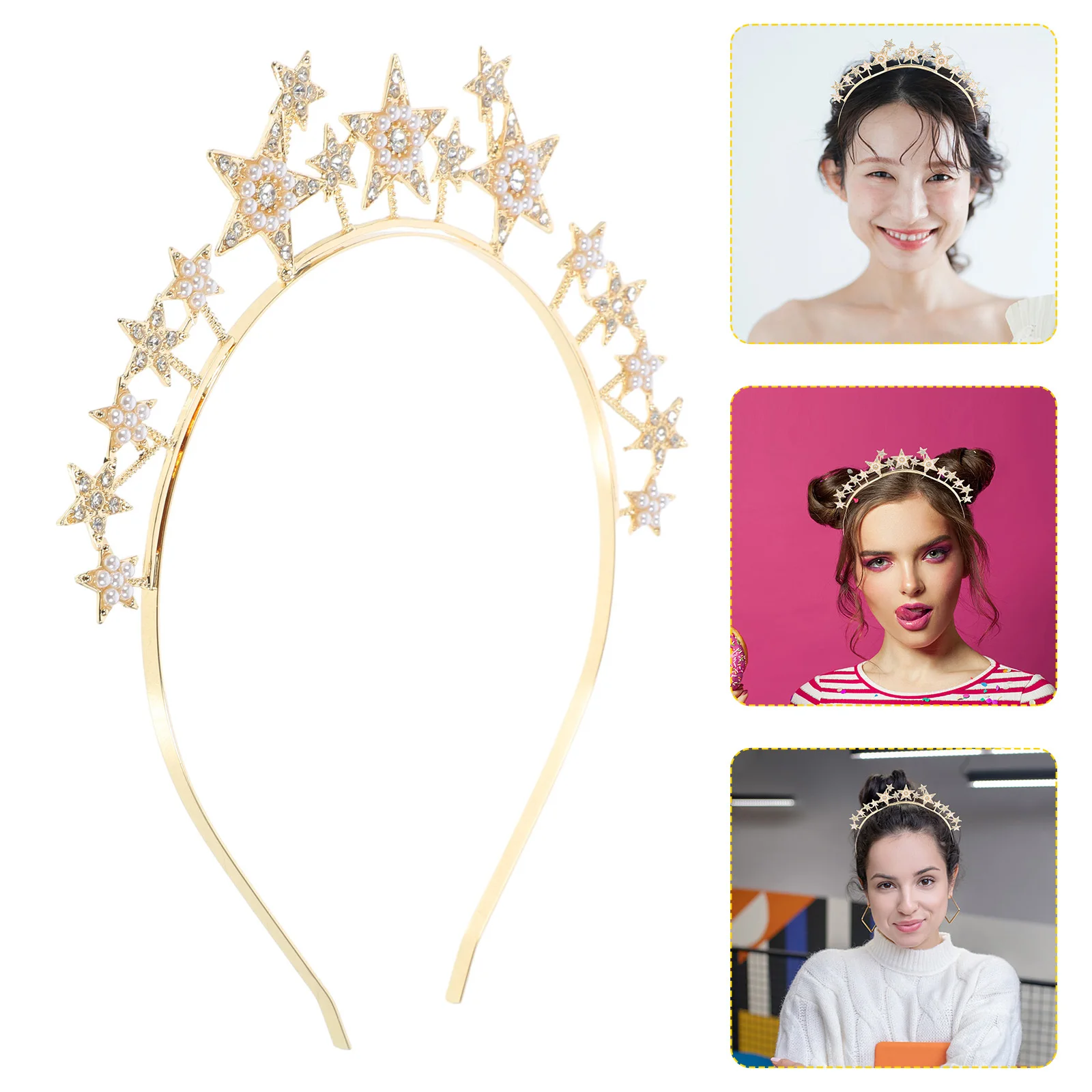 

Star Headband Alloy Hair Accessories For Women Party Wedding Bridal Goddess Sparkle Headpiece