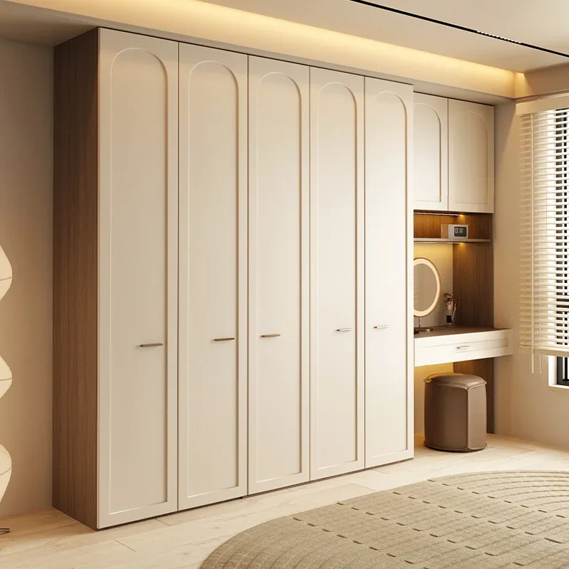 Retro swing door home bedroom modern simple ENF environmental protection board wardrobe one cabinet to the top