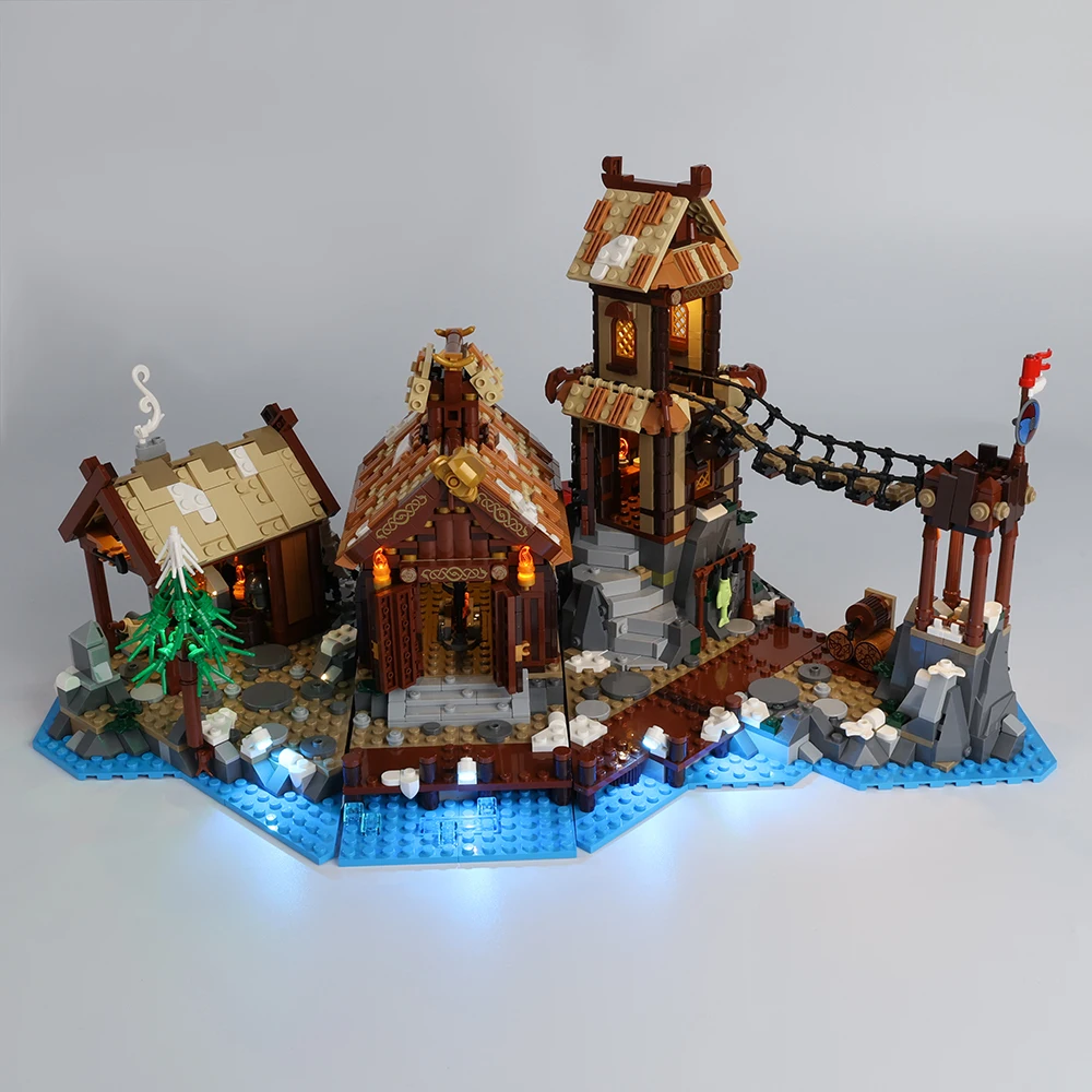 EASYLITE LED Light Set For Ideas Viking Village 21343 Collectible Model Bricks DIY Toys Only Lighting Kit No Building Blocks